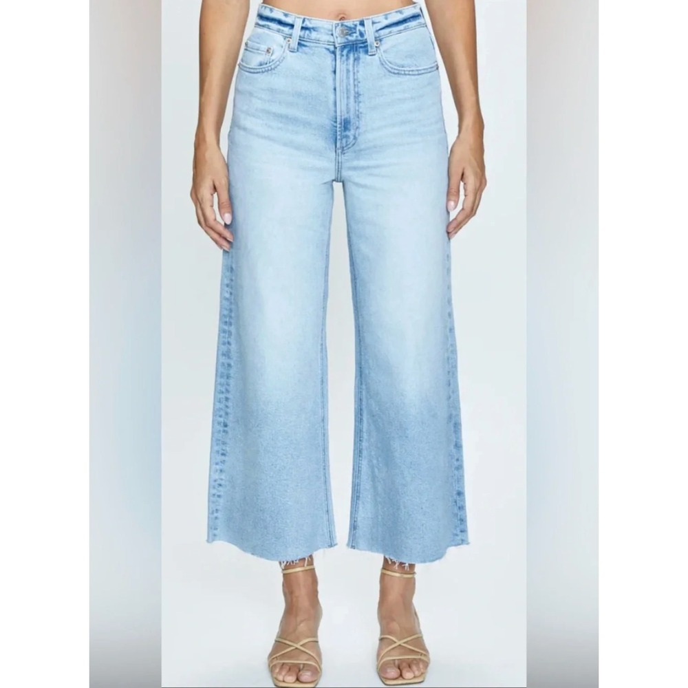 Pistola Lana Crop Wide‎ Leg Raw Hem Jeans Size 31 Color Blue Blase